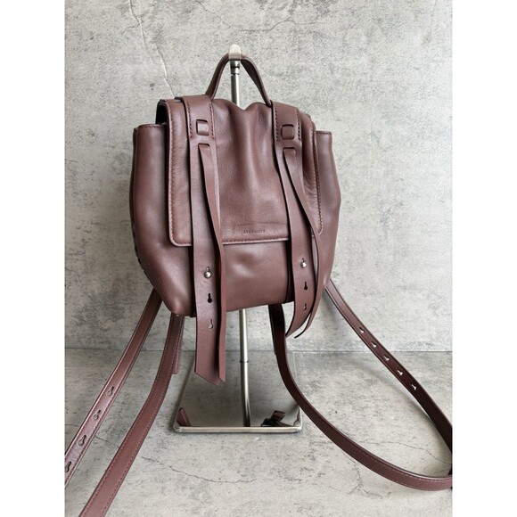 All Saints Handbags - AllSaints Brown Mini Backpack 2-Way Shoulder Bag Soft Lambskin Leather